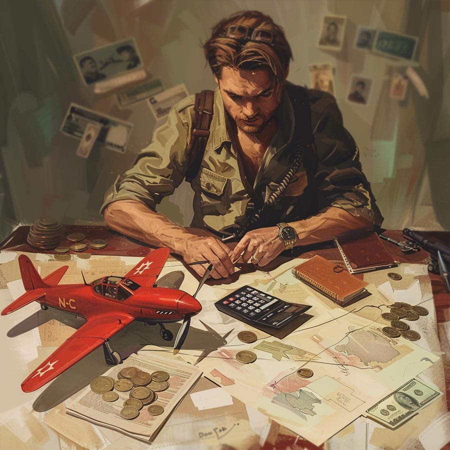 A guy calculates a strategy for winning the game Aviator